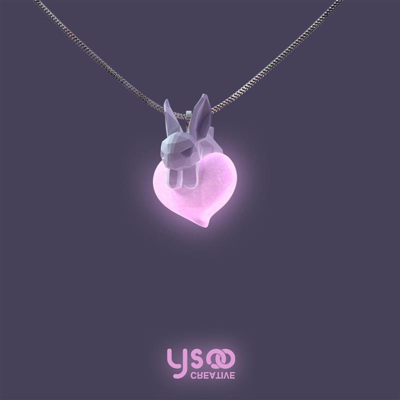 I loveU兔/ysoo原创设计小兔子纯银项链夜光创意锁骨链