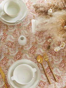 阳春小镇餐桌布艺蕾丝花边棉长方形桌布家用茶几欧式高档圆桌餐布