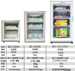 立式小冰柜茶叶母乳家用商用小型迷你全冷冻冰箱侧开抽屉冷柜