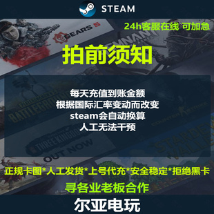 Steam卡图代充充值卡代充100美金刀余额账户钱包游戏代充合作促销