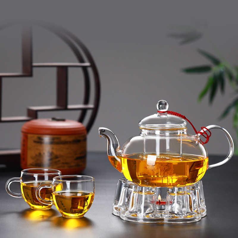 加厚耐热玻璃泡茶壶家用玻璃过滤冲茶器红茶壶花草功夫茶具套装