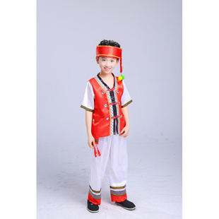 儿童苗族演出服装男童云南土家族少数民族壮族黎族侗族
