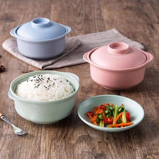 小麦秸秆小号米饭碗汤碗创意家用餐具学生防烫面条碗泡面碗