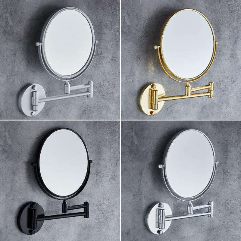 免打孔浴室旋转伸缩镜化妆镜折叠洗漱镜子壁挂卫浴镜卫生间装饰镜