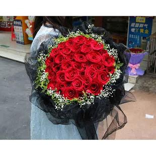 情人节礼物福州花店同城鲜花红玫瑰花束碎冰蓝玫瑰礼盒送花上门