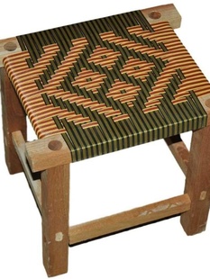民方工艺结实牢固餐桌凳复古竹编小间凳子茶工制品特色时尚手几凳