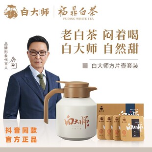 白大师 福鼎白茶礼盒套装方片壶枣香寿眉老白茶闷泡壶小方片茶叶