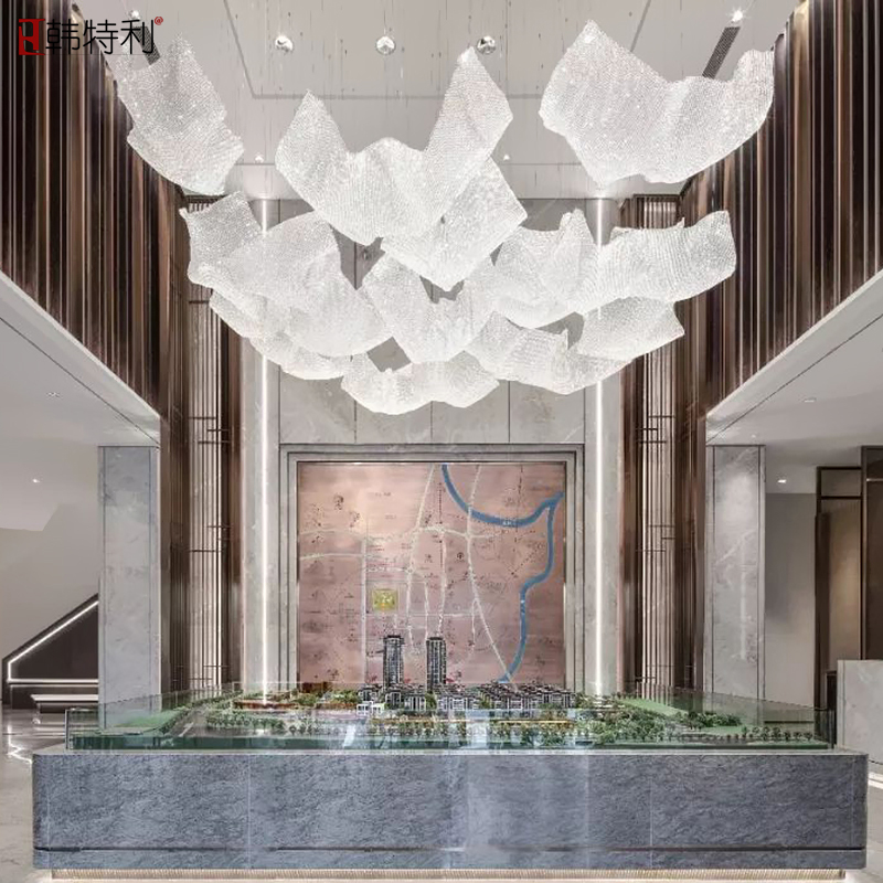 酒店大堂水晶布吊灯售楼中心沙盘灯美容医院前厅装饰艺术吊灯定制|ruв категории награду материалов, огни освещения, 吊灯(新增), 客厅吊灯 - от Buy2taobao.com для оказания профессиональной услуги покупки агента Taobao