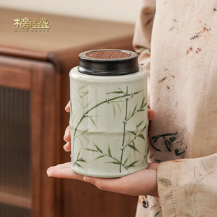 陶瓷茶叶罐空罐密封罐存茶罐储存罐瓷罐储茶罐家用绿茶红茶普洱