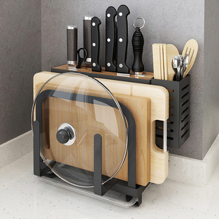 厨房刀架多功能置物架放菜刀菜板架子锅盖砧板筷子刀具收纳架一体