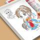 漫画入门线稿手绘练习册描摹本二次元卡通动漫Q版人物儿童自学零基础小学生美术画画绘画练习本美少女美少年
