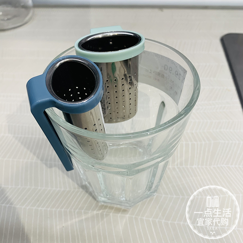 IKEA宜家索库宁茶滤浅绿蓝色茶叶