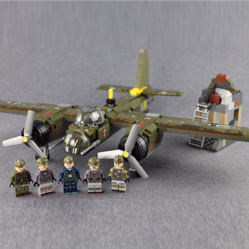 热销容克思kx2_军事钢铁帝国二战德国容克88轰炸机森宝积木拼装益智