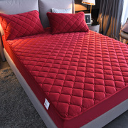 Crystal velvet quilted bed sheet single piece coral fleece thickened warm milk fleece bedspread Simmons mattress protector