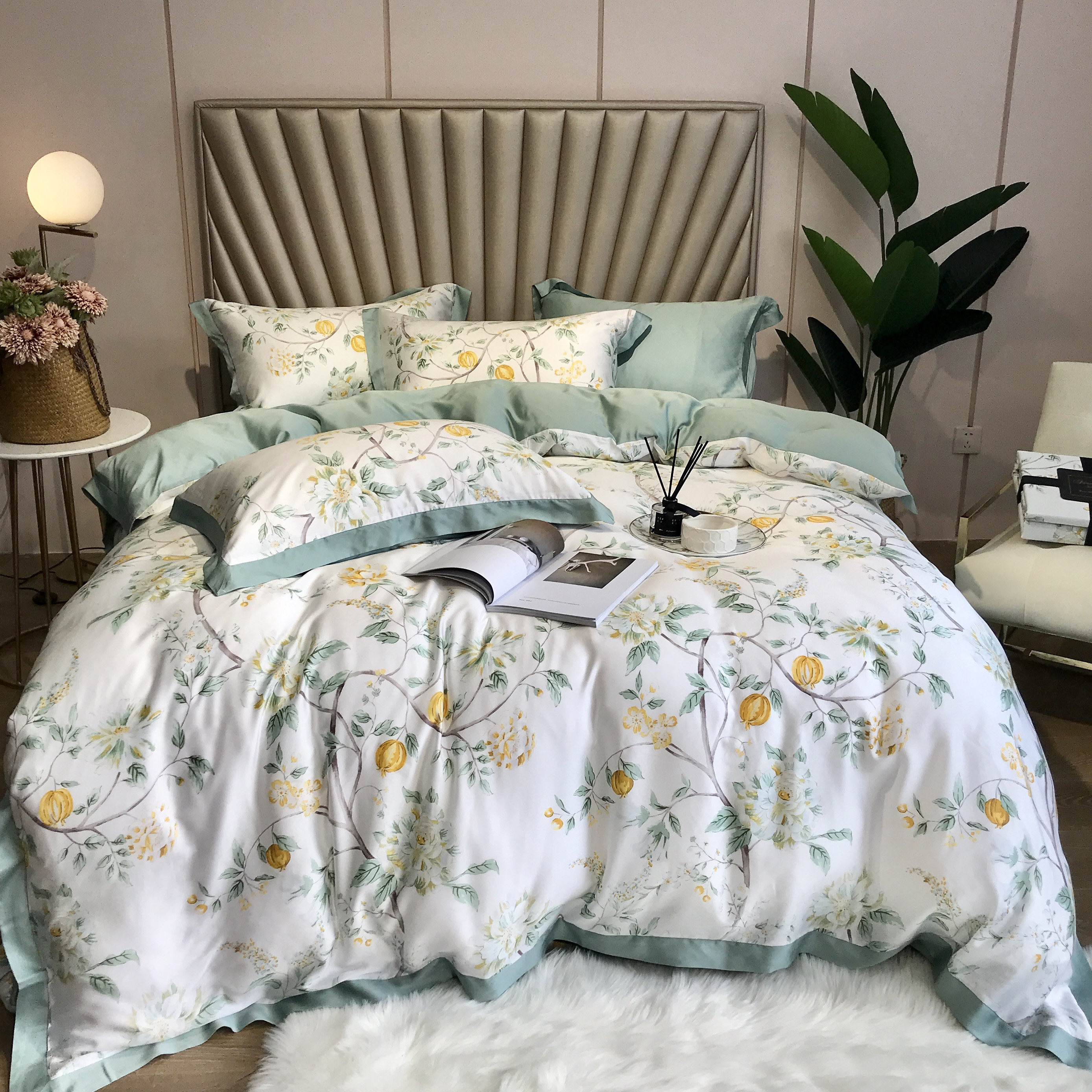 夏季高端裸睡60支进口天丝四件套美