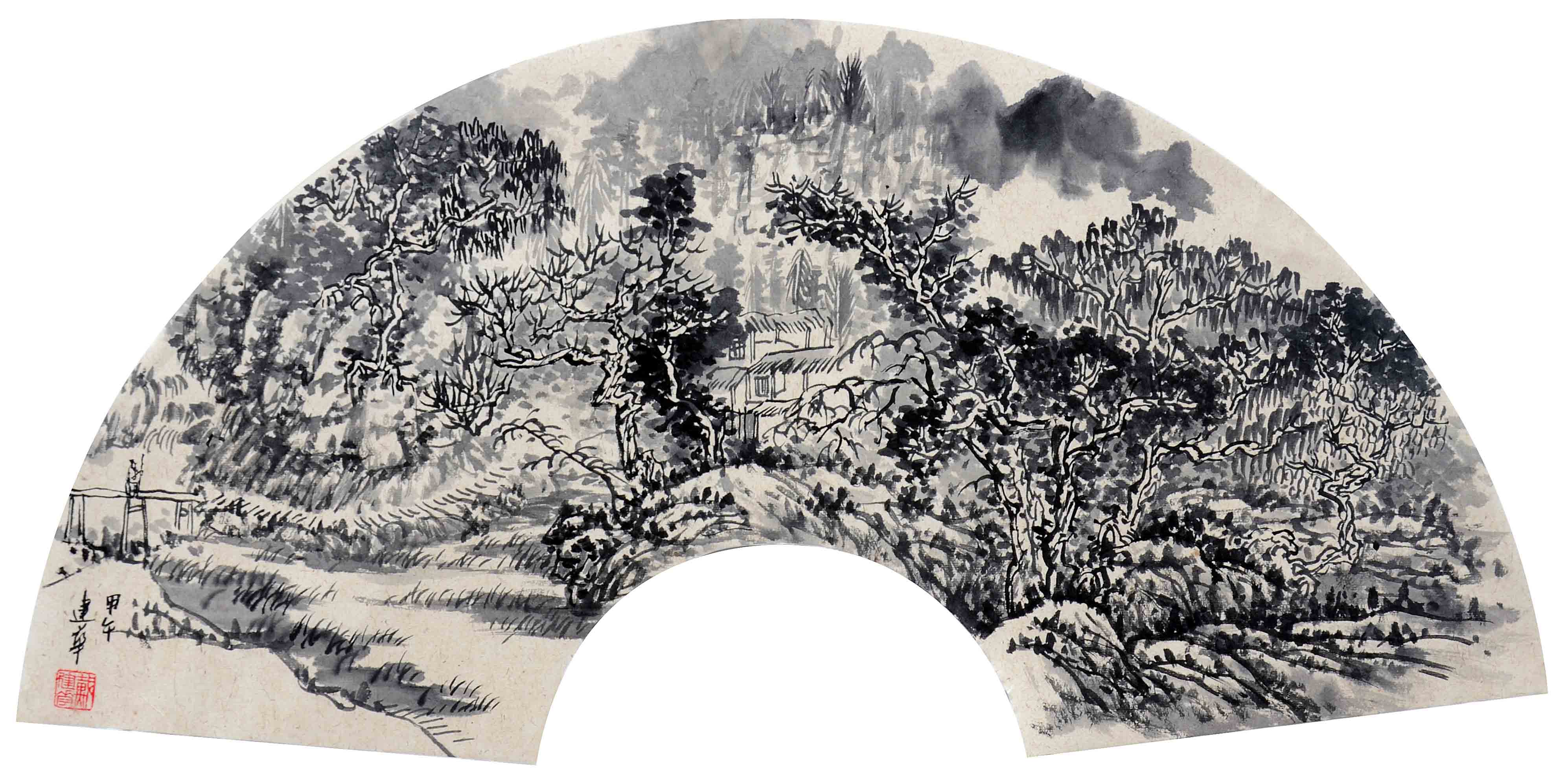 戴建华 《山水》扇面