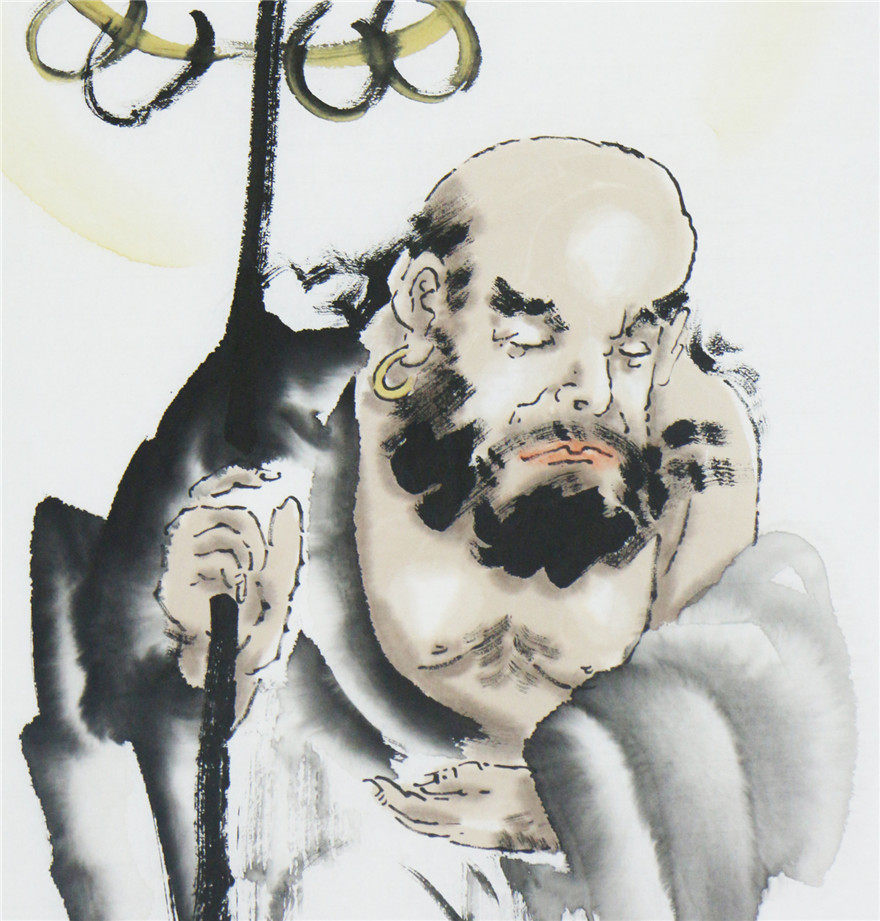 王铭《达摩伏虎图》