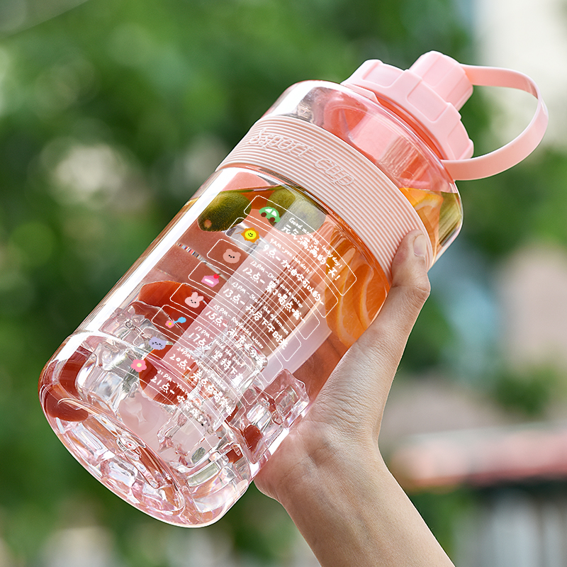 2021夏季新款2000毫升超大容量男女款运动健身耐高温吸管喝水杯子