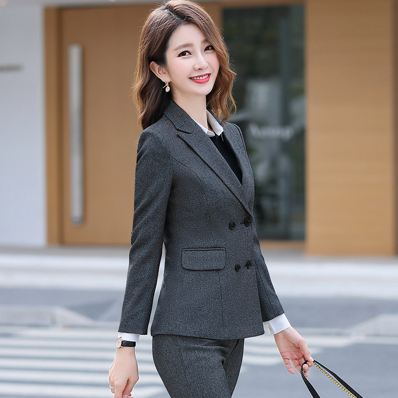 职业套装女时尚上班气质春秋女神范西装工作服秋装休闲高端两件套