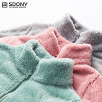 Coral fleece coat for couples in autumn and winter