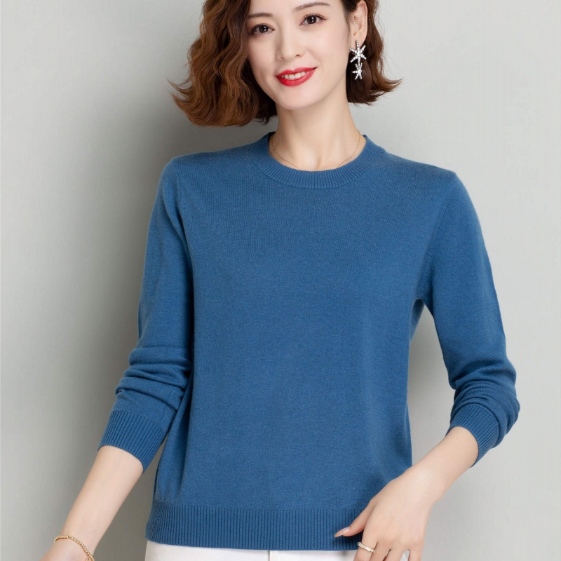 三利纯羊毛衫100浅秋2022春新款女装品牌打底衫羊绒衫褚老大毛衣