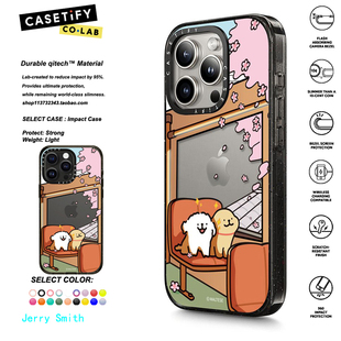 香港代购 CASETiFY  Maltese Sakura线条小狗  适用iphone15/14/13/12/11Pro/Max手机壳