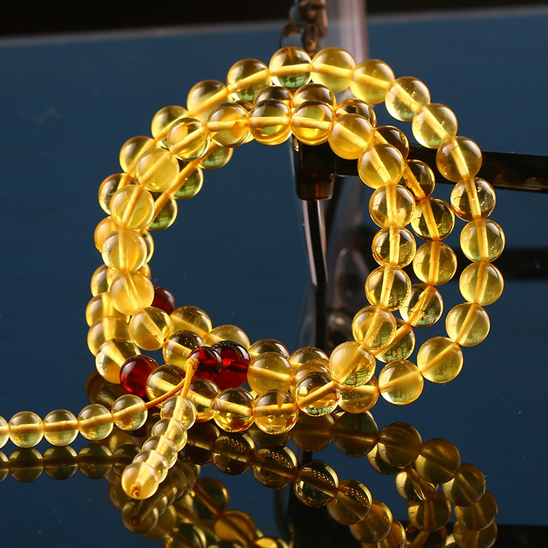 97g 7.84mm 精品天然金珀手链【新东方典当】