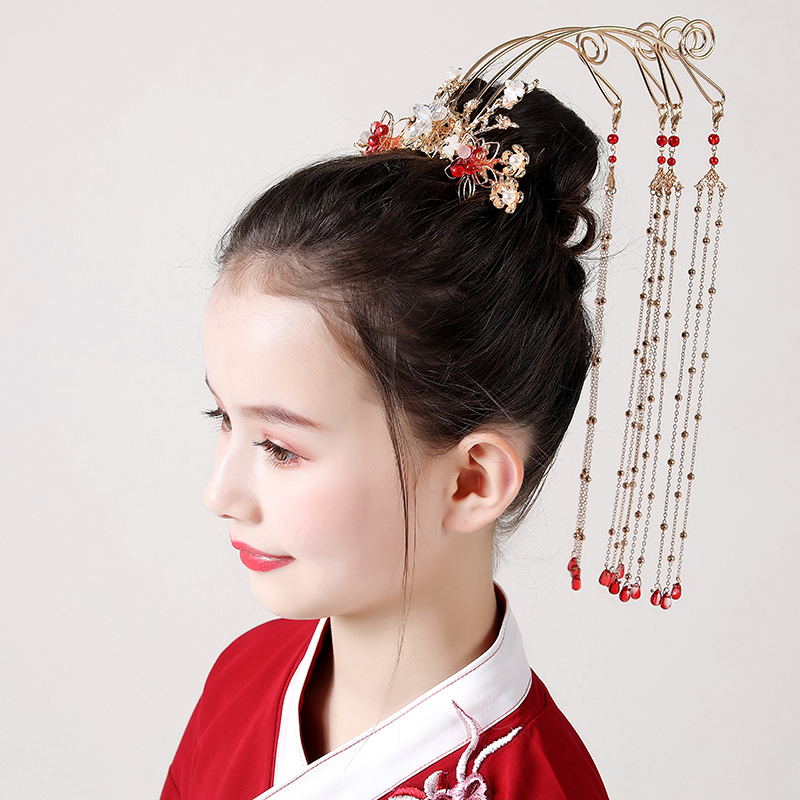 发饰儿童汉服头饰假辫子发夹步摇流苏发卡超仙古代饰品已售6￥19折后