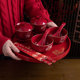 婚礼用品敬茶杯装饰陶瓷盖碗结婚改口红色喜庆敬茶杯套装
