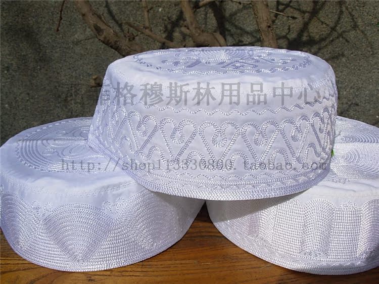 穆斯林用品男士帽子沙特帽礼拜帽回族回民白帽 伊斯兰教帽