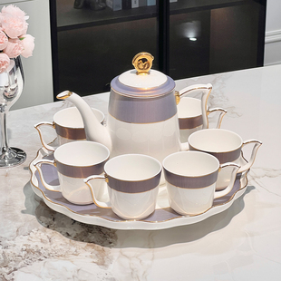 茶具套装2024新款欧式骨瓷轻奢高档陶瓷家用客厅待客水杯茶壶茶杯