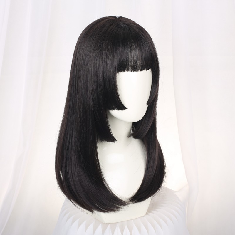 姬发式四刀平修脸可爱洛丽塔萝莉深色日系假毛cos双马尾姬发假