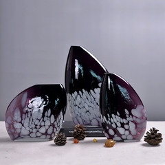 艺术玻璃装饰工艺品摆件 现代办公室桌面花器摆设异形水晶陈设