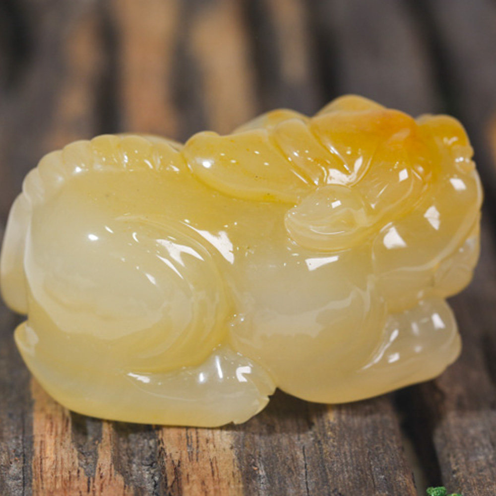 95.38g 精品招财貔貅把玩件 黄龙玉 fzz18-12