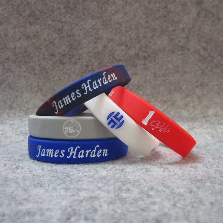 哈登新款1号76人队手环硅胶夜光球星篮球手环手链恩比德球迷手镯