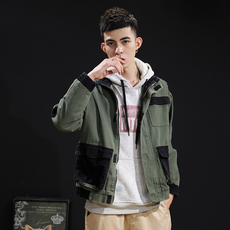 牛仔外套男春秋季新款工装牛仔衣宽松潮流褂子潮牌男士百搭夹克潮