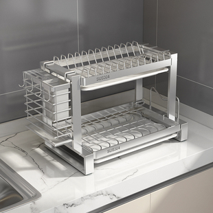 304不锈钢厨房置物架碗碟收纳架家用碗筷收纳盒放碗盘碗架沥水架