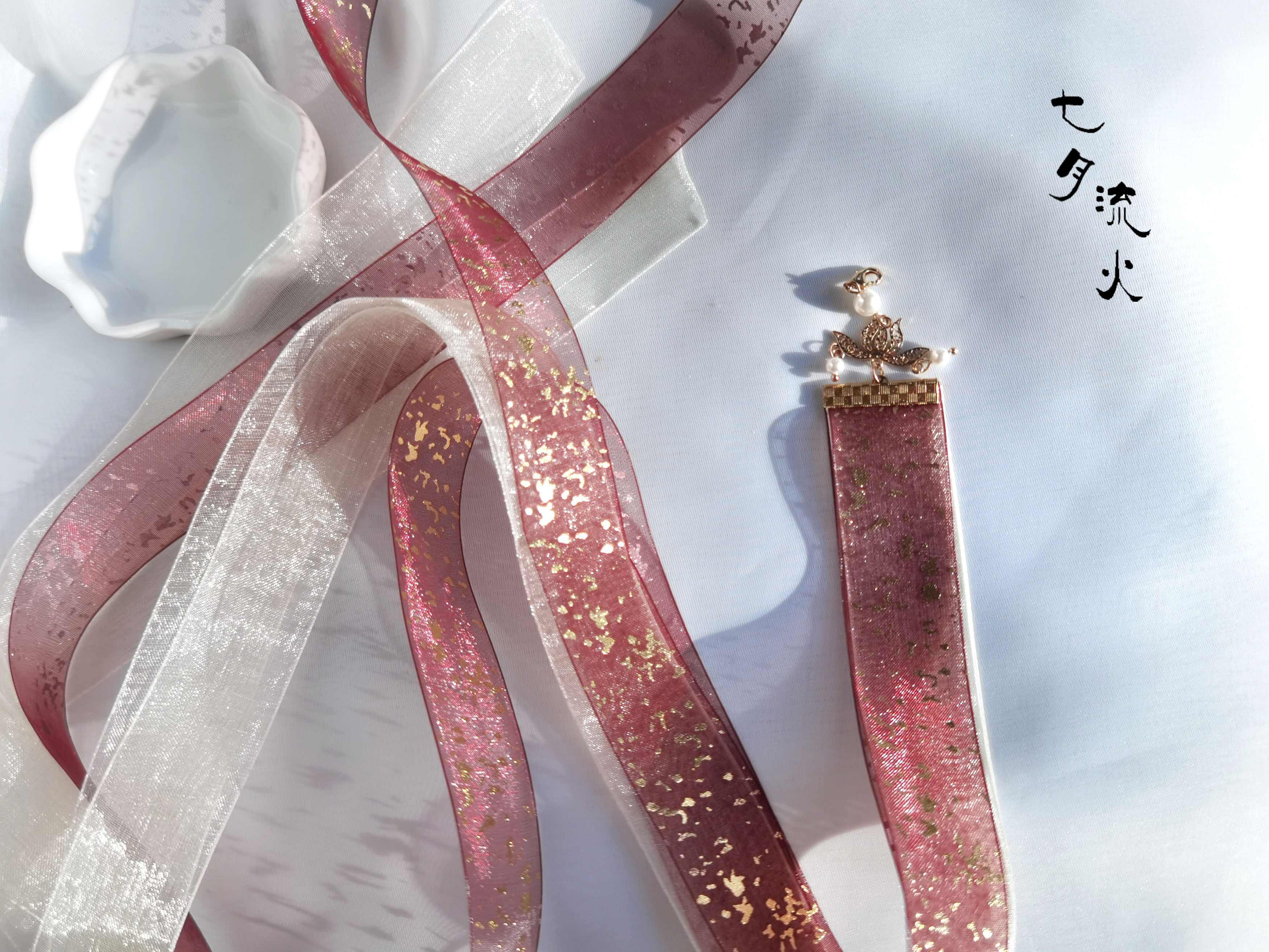 一折发饰古风流苏 飘带 百搭_三条包邮 飘带古风汉服丝带后压发带流苏