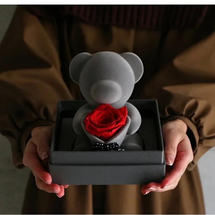 永生花玫瑰花熊音乐告白熊rose送女生朋友老婆only圣诞节生日礼物