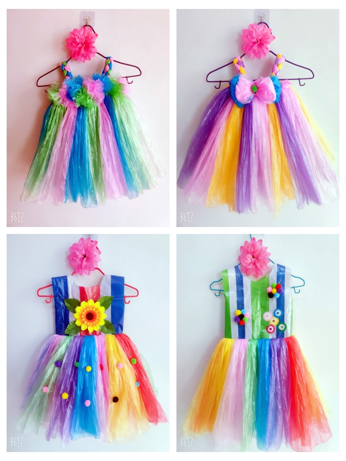 节日走秀时装秀儿童手工幼儿园衣服亲子制作服装材料diy女童环保.