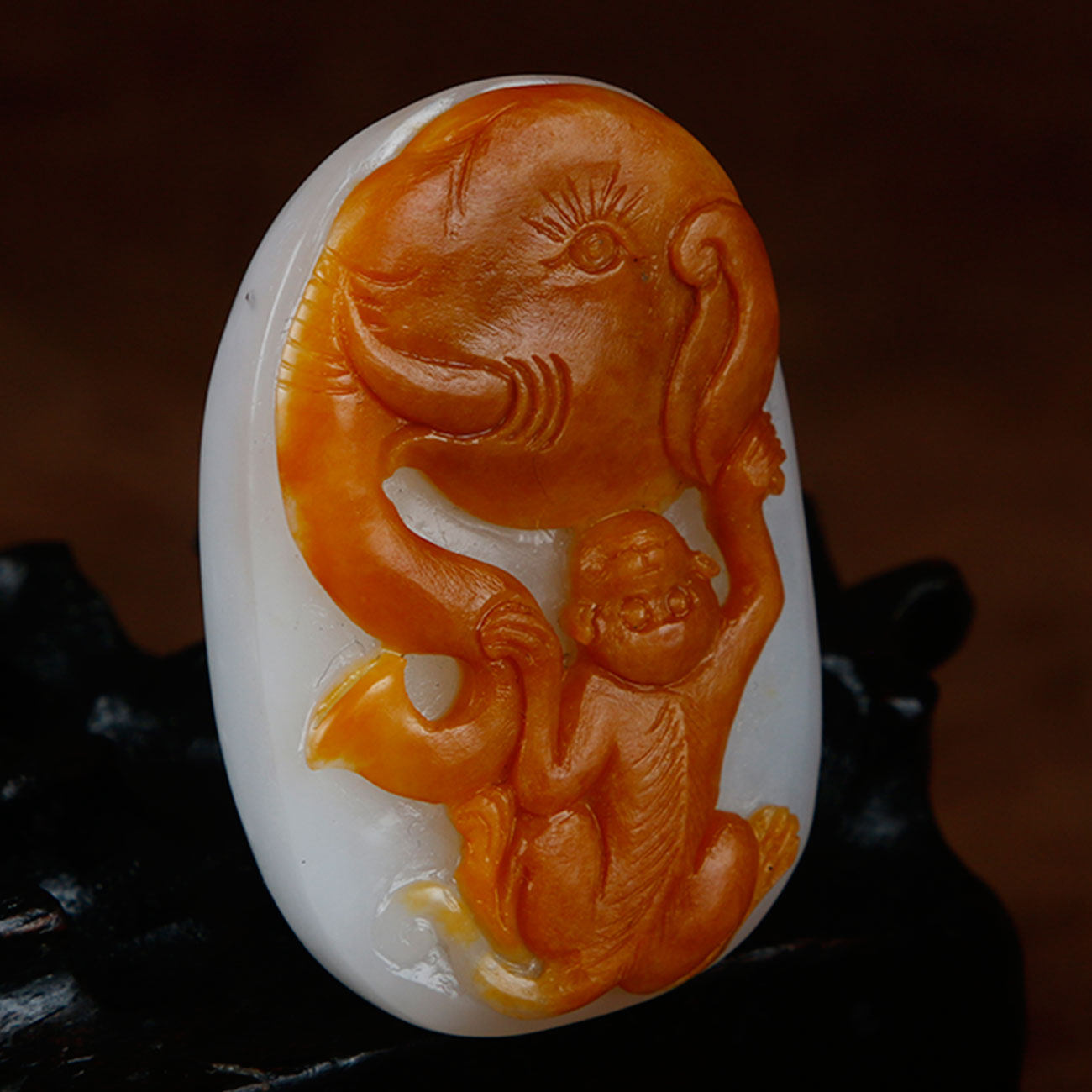 【绝当】和田玉白玉挂件拜相封侯 65.25克 哈密永和典当