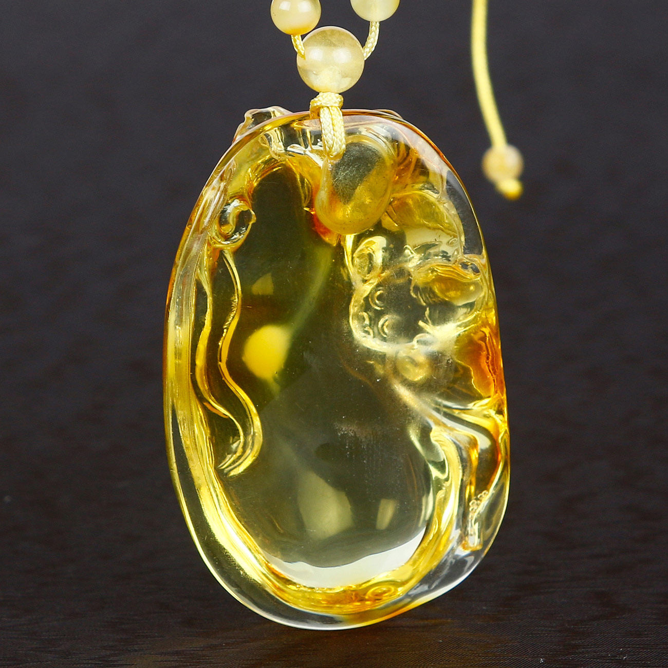 【绝当】经典天然黄珀花雕挂件 15.62(含链)66# 哈密永和典当
