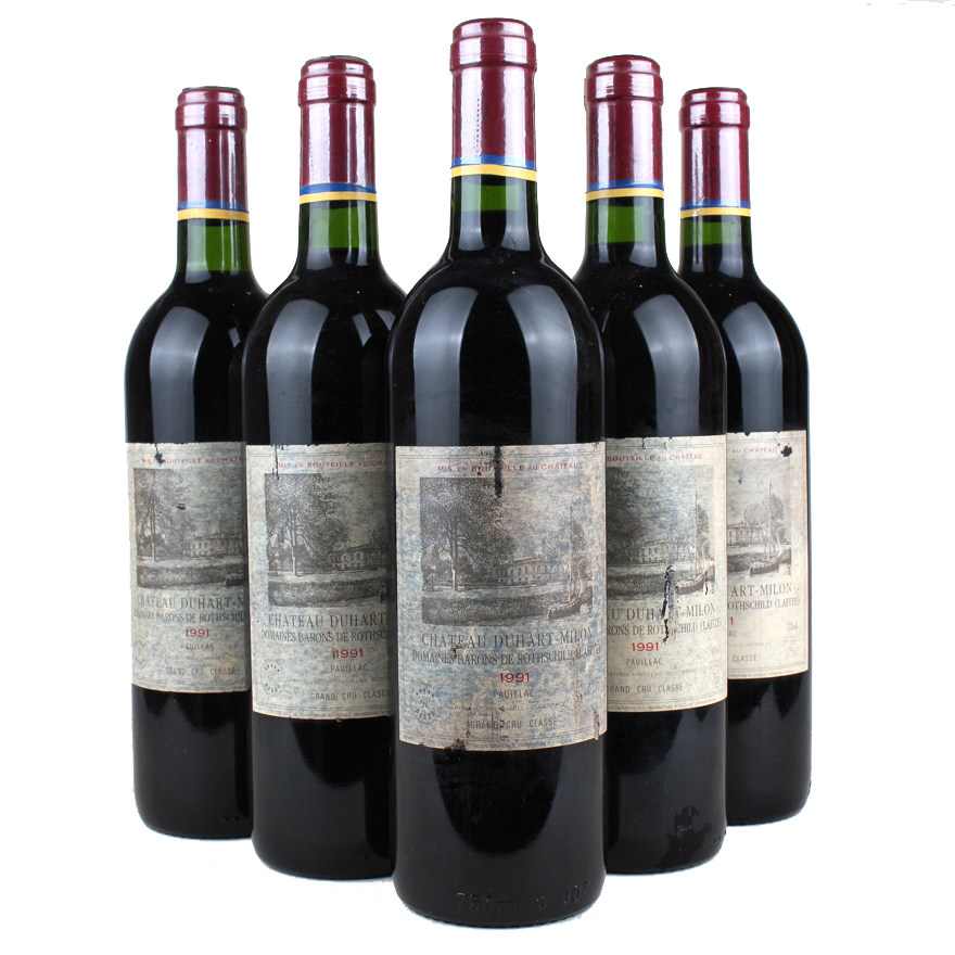 5瓶1991年都夏美隆庄园正牌chateau duhart-milon-rothschild