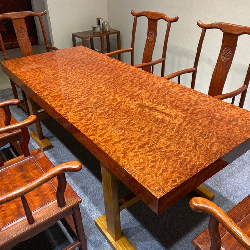 巴花大板独板整块无拼接实木居家茶桌原木巴西花梨红木办公会议桌