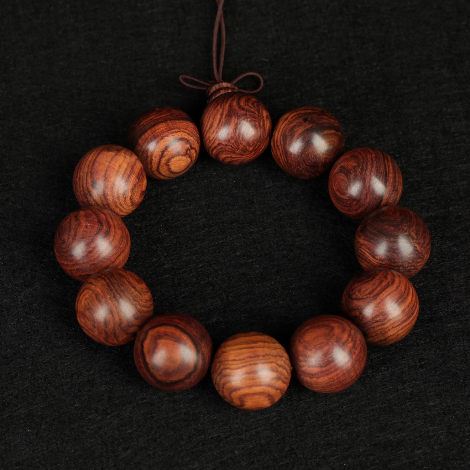 【高密山水纹】降香黄檀 经典黄花梨手串20mm*12颗 重46g