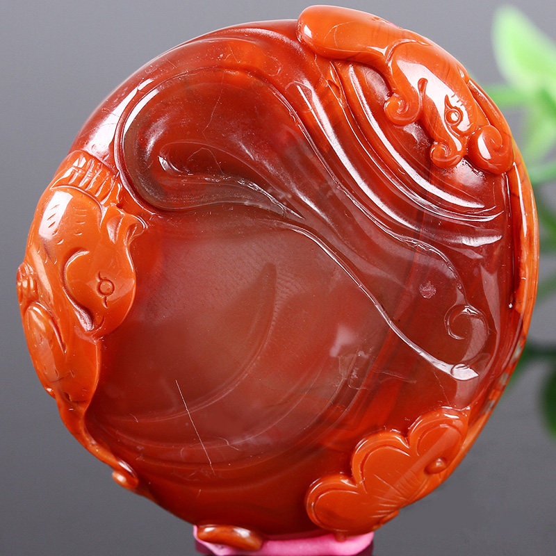 绝当67.11克 收藏级天然南红玛瑙巧雕如意挂件 手感顺滑c800