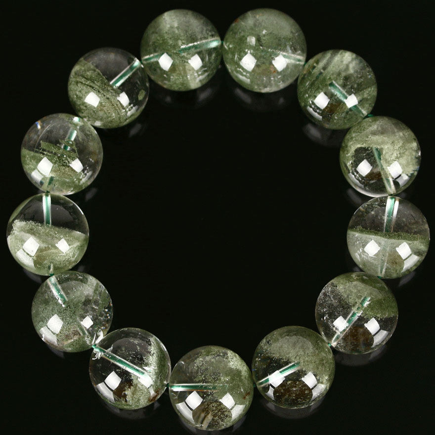 57克 16.8mm 精美聚宝盆绿幽灵手链招财 c505886