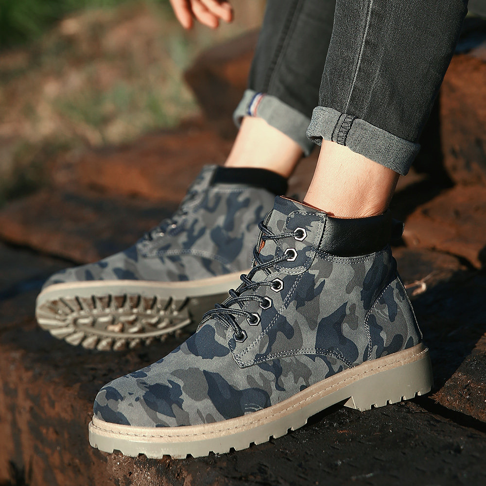 秋冬 新款男士军靴耐磨休闲马丁靴战狼男鞋迷彩户外皮靴kf530p45|数据