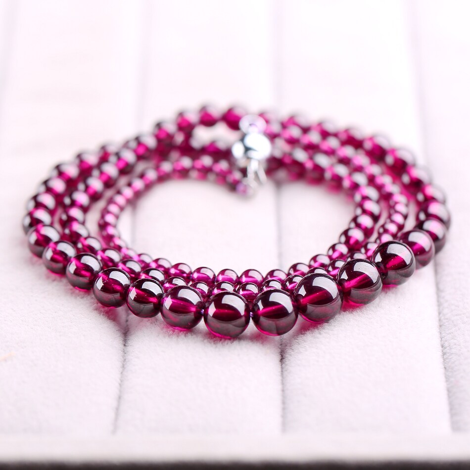 天然极品石榴石紫牙乌塔链 促进血液循环 增进活力 收藏款