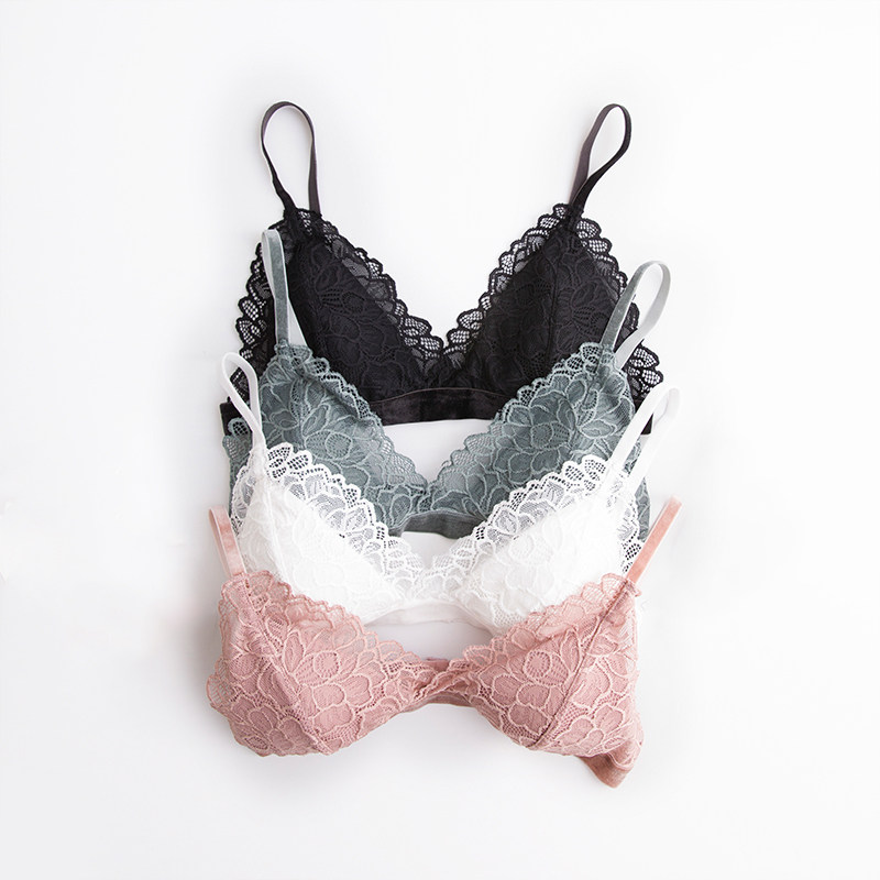 fimage有致双面真丝无钢圈文胸蕾丝边薄款桑蚕丝内衣舒适无痕胸罩 70